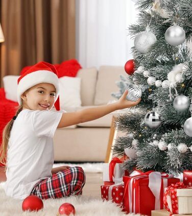 Новорічні кулі BLAZOR, 36 шт, 4 см, пластикові, червоні, золоті, срібні, для прикраси ялинки