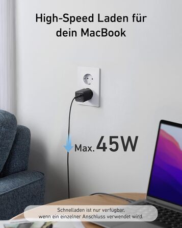 Зарядний пристрій Anker USB-C 47W (Nano 3) з 2 портами GaN, білий - для iPhone, Galaxy, Pixel, iPad