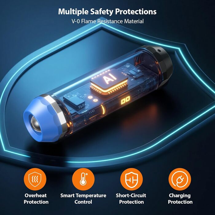 Електричний нагрівач для рук SUPPOU 2 шт. 5000mAh з LED-ліхтариком, акумуляторний, для спорту та відпочинку на природі (блакитний)