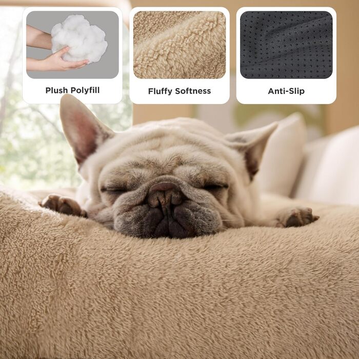 Килимок для собак BEDSURE XL - великий лежак для собак, килимок для собак, м'яка лежанка для собак з антиковзким дном, 104x69x8 см (119x74x8 см, верблюжий)
