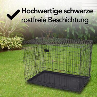 Скам'янка для собак Brixy Hundebank, розмір S, чорна, розкладний, 2 дверцята, 61x43x49 см