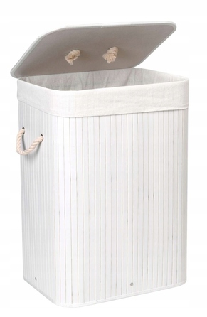 Кошик для білизни та одягу з кришкою, 80 л, 1 секція, білий