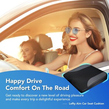 Автомобільне сидіння з Memory Foam для полегшення болю в куприку та попереку. Підходить для авто, вантажівки, офісу, інвалідного візка. Чорний колір.