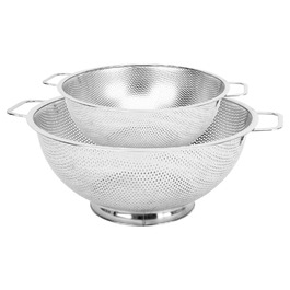 Дуршлаг кухонний 3QT + 5QT, 2 шт, нержавіюча сталь, з ручками для фруктів, овочів, безпечний для посудомийної машини