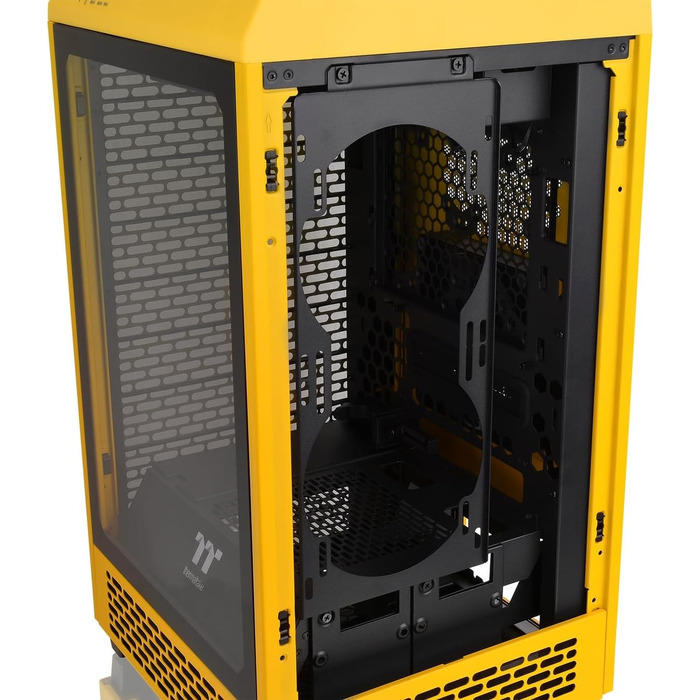 Корпус Thermaltake The Tower 200 Turquoise Mini-ITX з вертикальним кріпленням, скло Temperd Glass, 2x CT140 вентилятори, підтримка AIO 280мм, для відеокарти до 380мм, корпус, білий