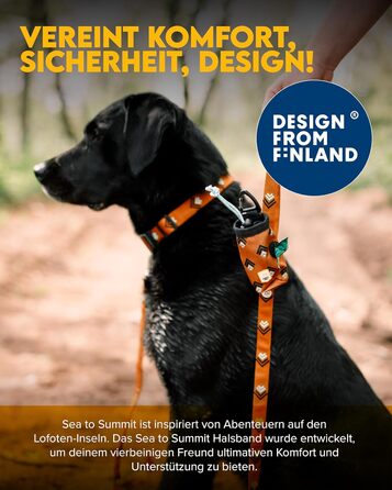 Нашийник для собак великих порід Woolly Wolf Sea to Summit, розмір L, з регулюванням, з переробленого поліестеру