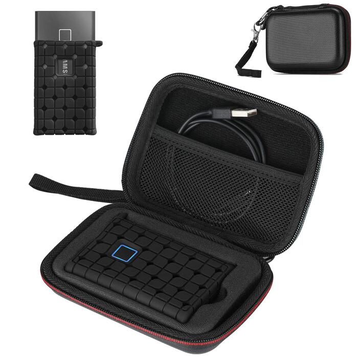 Чохол ProCase для SSD Samsung T7/T7 Touch (500GB, 1TB, 2TB) - Захисний кейс з силіконовою вставкою, чорний