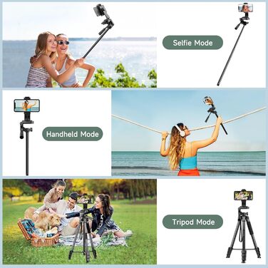 Штатив для камери JOILCAN 210.8 см, чорний: для фото та відеозйомки з DSLR, смартфонів та селфі-палиць