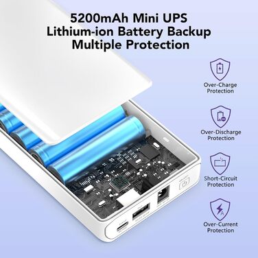 Power Bank NASTIMA 12V 5200mAh з трьохвидим виходом (USB-A, USB-C, DC) для LED, CCTV, камер та ін.