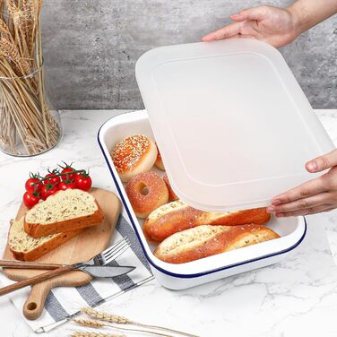 Велика емальована жароміцна форма Webake 37x24x7 см для запікання та запіканок