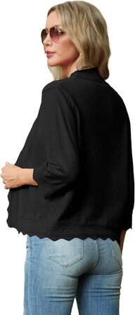 Жакет-кардиган жіночий Grecerelle, легкий, з рюшами, для вечірнього образу, чорний