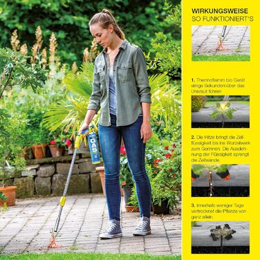 Газовий пальник GLORIA Thermoflamm BIO Comfort PLUS для знищення бур’янів, комплект з газовим балоном, безпечне та просте використання для саду та доріжок