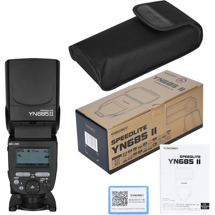 Спалаху Yongnuo YN685II: ЕTTL, HSS, 2.4G Wireless, GN60 для Canon 5DIII, 6DII, 800D, 77D, 7D2, T4i, T3i, 1300D, 70D