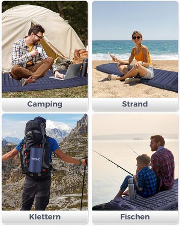 Каремат туристичний Yissvic Isomatte самонадувний з насосом, ультралегкий, для кемпінгу та піших прогулянок, блакитний