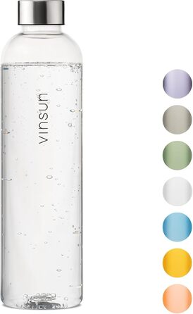 VINSUN Water Bottle 650ml, 1000ml, 1500ml - Leak-proof, Carbonated Beverage Safe, BPA-Free, Tritan - Lightweight Water Bottle for Sports, Outdoor Activities, School, Cycling, Office (1000 ml, Transparent)