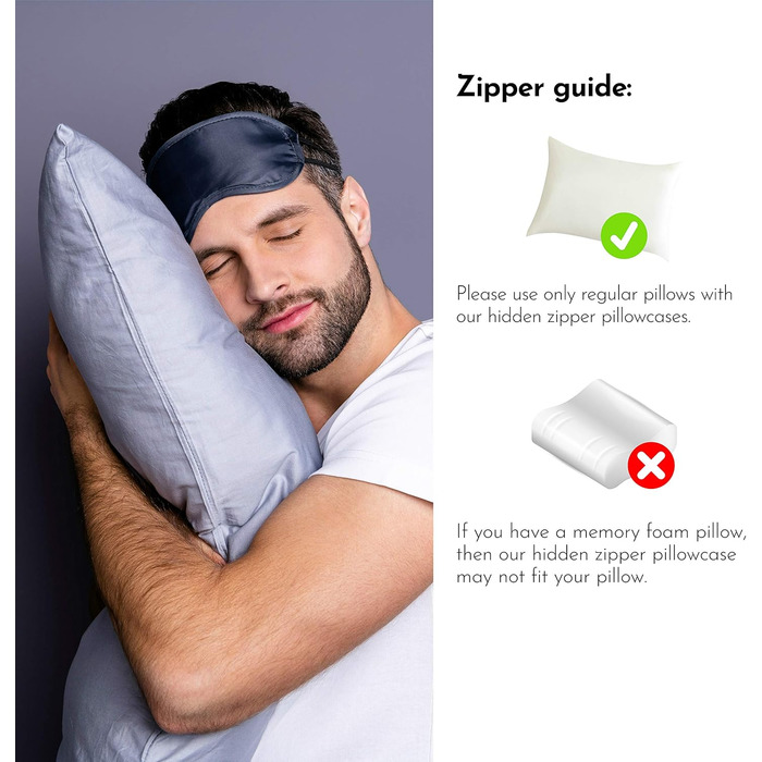 Pillowcase for Acne-Prone Skin – Anti-Acne Copper Bamboo Pillowcase, Hypoallergenic, Standard Size, 20 x 26 inches (50.8 x 66 cm), Cooling Silky Satin Pillowcase for Hair and Skin, 1 Piece