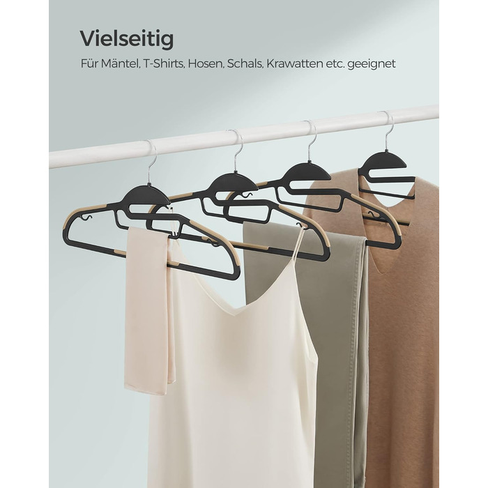 Набір вішалок SONGMICS, 20 шт., пластикові, обертовий гачок, сірий, для одягу
