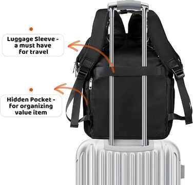 Жіночий рюкзак з відділом для ноутбука 15.6 дюймів, шкільний рюкзак для дівчаток та підлітків, сумка для університету, робочий рюкзак, подарунок для жінок, водонепроникний, чорний S41-x