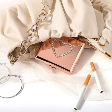 Металеве цукерничне пенал у формі серця Rosegold для 20 сигарет, 85's, подарунок на день народження/Новий рік