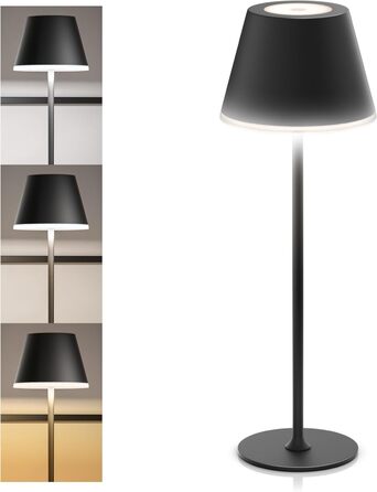 Світлодіодний акумуляторний настільний світильник Brandson з димером та 3 режимами світла (рожевий, чорний набір 3 шт.) - LED лампа на стіл, нічник, для читання, для дому та вулиці