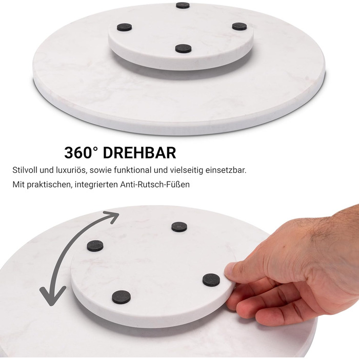 Rotating marble plate, round cake stand, cake plate, sausage plate, cheese plate, marble plate, serving platter with foot, serving dish, rotating tray, tiered cake stand, decoration tray, table decoration