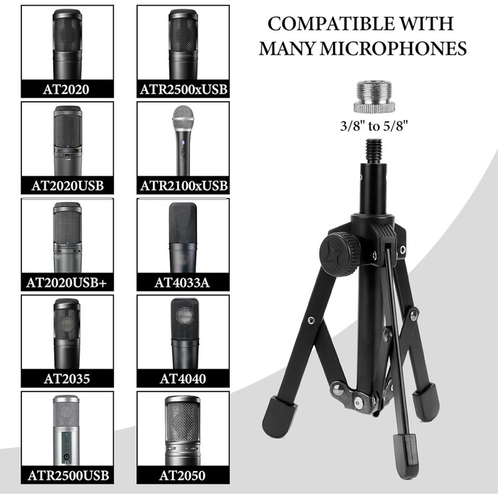 Стійка для мікрофона Geekria: сумісна з ATH AT2020, AT2020USB, AT2035, AT2050, ATR2500x