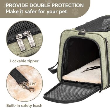 Транспортний бокс для кота/собаки Petsfit - складаний, зелений, M