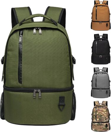 28L Insulated Cooler Backpack - Double Layer Small Thermal Backpack for Camping, Picnic, Travel (Green)
