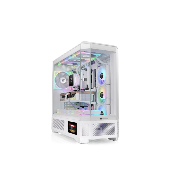 Корпус Thermaltake View 600 TG Full Tower для ПК (E-ATX/ATX/mATX/mini-ITX) з прихованим підключенням, 4 скляними панелями, поворотними PCIe слотами, підтримкою радіатора до 420 мм та USB-C 3.2 Gen2 (Snow)