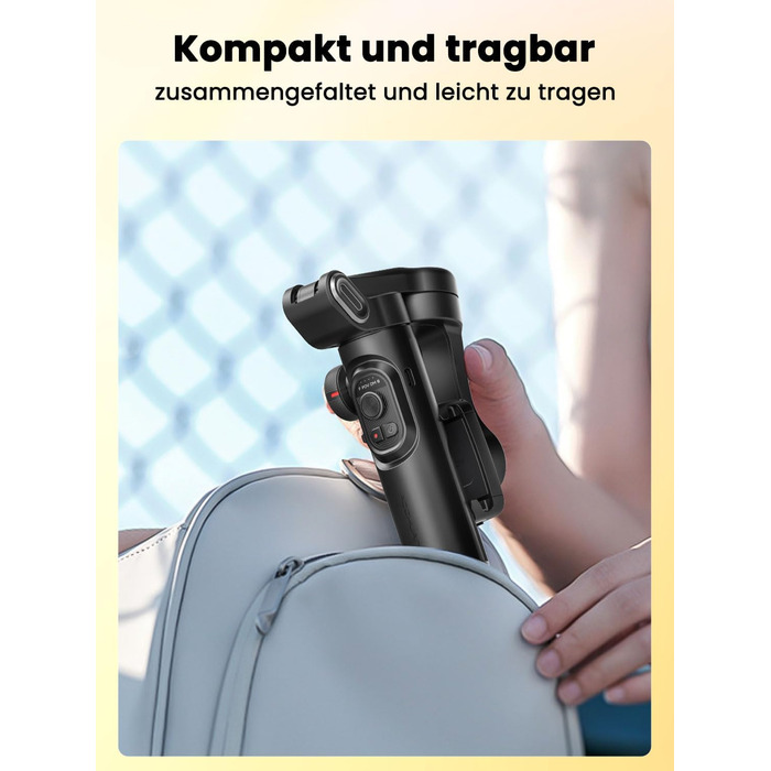 Стабілізатор для смартфона AOCHUAN 3-осьовий, складний, з фокусним колом, для iPhone та Android, Smart XE AI - для TikTok, YouTube, Vlog