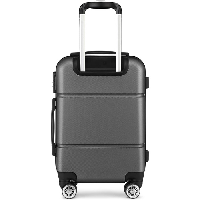 Валіза ручної поклажі KONO 55x38x22 см, 33 літри, сірий, ABS, з колесами