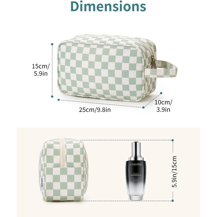 Чоловічий туалетний набір Narwey: водонепроникна косметичка для подорожей з багатьма відділеннями (чорний/рожевий у шаховому візерунку)