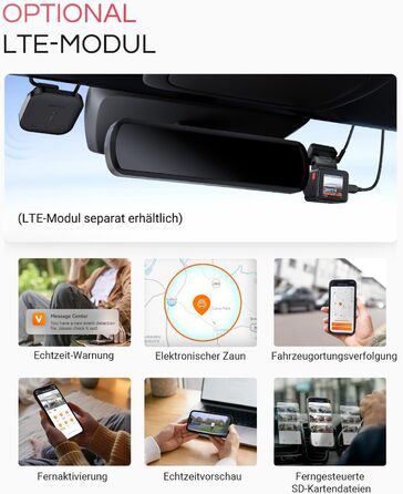 Відеореєстратор VANTRUE E1 Pro 4K HDR STARVIS: Автомобільний відеореєстратор з GPS, Wi-Fi, нічним баченням та паркувальним режимом