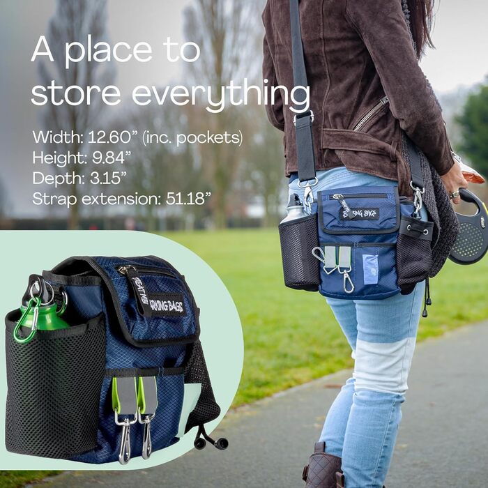 Сумка для собак, стильна, водонепроникна, з органайзером для ласощів та відходів (Блакитна)