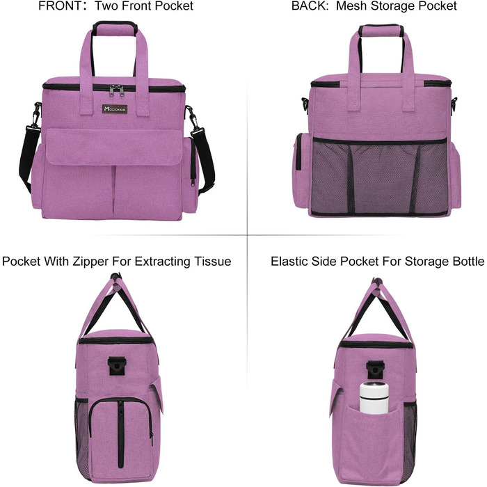 Транспортувальна сумка для тварин, схвалена авіаперевізниками, дорожній набір для собак та котів на вихідні, сумка-органайзер з багатофункціональними кишенями, Рожевий (Рожевий, 41 x 20 x 36 см)