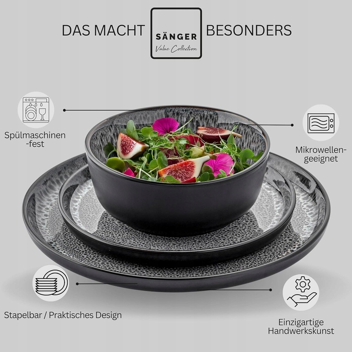 Набір керамічного посуду SÄNGER Sydney, 17 предметів, на 6 осіб