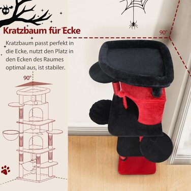 Котячий будиночок Globlazer з когтеточкою, 167 см, кутовий, для 3-4 котів, з будиночком, гамаком, платформою та м'яким кошиком