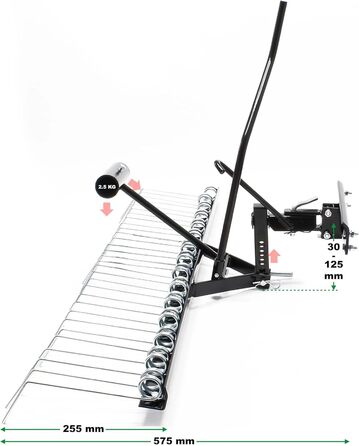 Wiltec Verticutters 120 cm for Riding Mowers, Lawn Aerator with Steel Springs for Lawn Tractors, Lawn Verticutters for Aerating Lawns and Removing Moss
