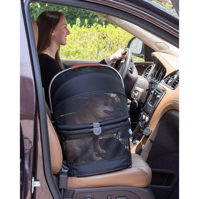 Переноска для собак та котів Pet Gear View 360, чорний, L (51x30x47 см)