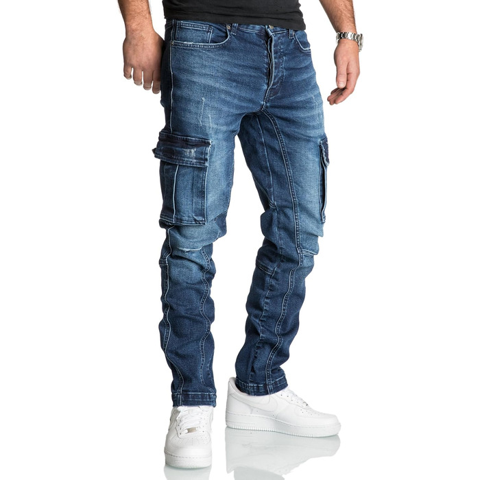 Чоловічі джинси Cargo Regular Slim Denim R7977 Dunkelblau (34W/30L) - зручні та стильні