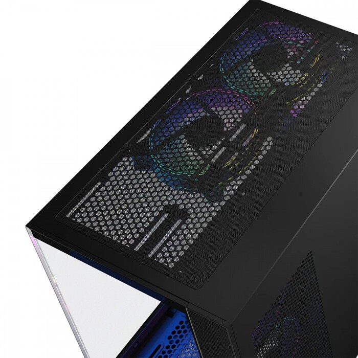 Корпус для комп'ютера MODECOM Volcano Panorama Midi Tower ATX, чорний, з панорамним вікном