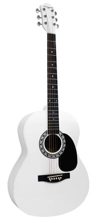 Акустична гітара Martin Smith з комплектом: струни, медіатори та ремінь - синього кольору (білий, Single)