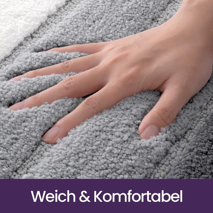 Нековзна килимок для ванної кімнати DEXI 50 x 80 см, сірий. М'який, швидковисихаючий, для душу, ванни, прання.