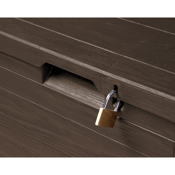 Скриня для зберігання Ondis24 Madera Mini 90л, дерев'яна текстура, з замком, коричнева