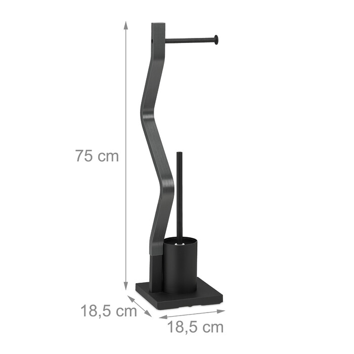 Relaxdays Toilet Set black/grey