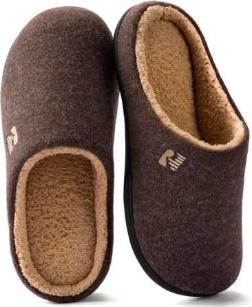 Чоловічі халапи RockDove з підкладкою Sherpa та піною Memory Foam (42/43 EU, Кофе)