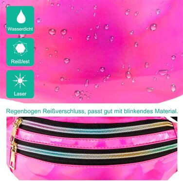 Гірчиця поясна сумка вологостійка, поясна сумка на пояс з відділеннями на блискавці, регульований ремінь, поясна сумка для жінок та чоловіків, для вечірок, фестивалів, спорту, активного відпочинку, подорожей (Рожевий)