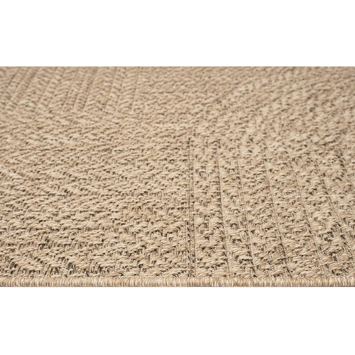 Килим Kansas - стильний килим у стилі джуту, ідеальний для вітальні, їдальні та коридору, легко чиститься, стійкий до погодних умов для використання в приміщенні та на вулиці, розмір приблизно 60 x 180 см, натуральний колір