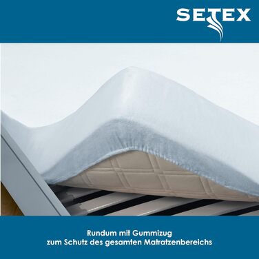 SETEX Molton Quilted Mattress Protector, 180 x 200 cm, Mattress Cover made of 100% Cotton, Basic, White