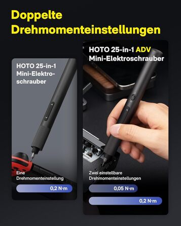 HOTO Набір акумуляторного шуруповерта для точних робіт ADV Mini, електричний прецизійний шуруповерт для окулярів, годинників, телефонів, ПК
